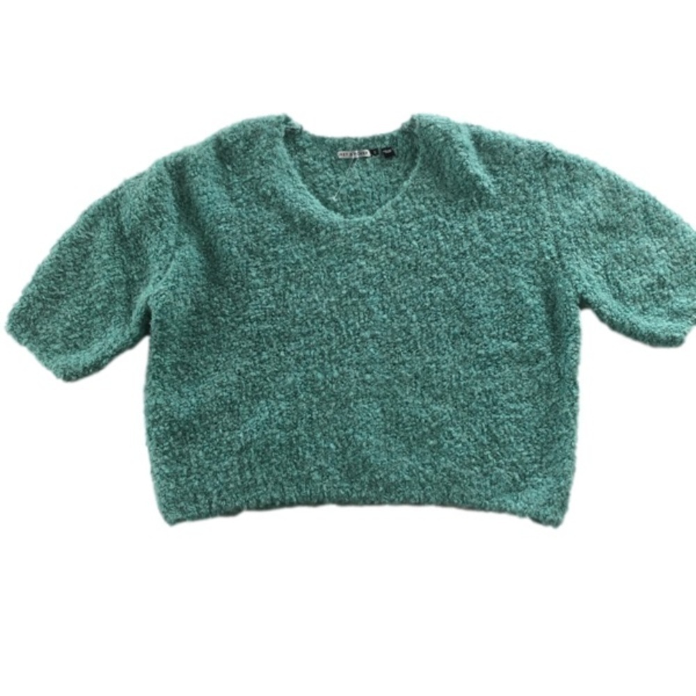 Zaket & Plover Luxury Knit Boxy Oversized Short Sleeve Teddy Sweater Size S